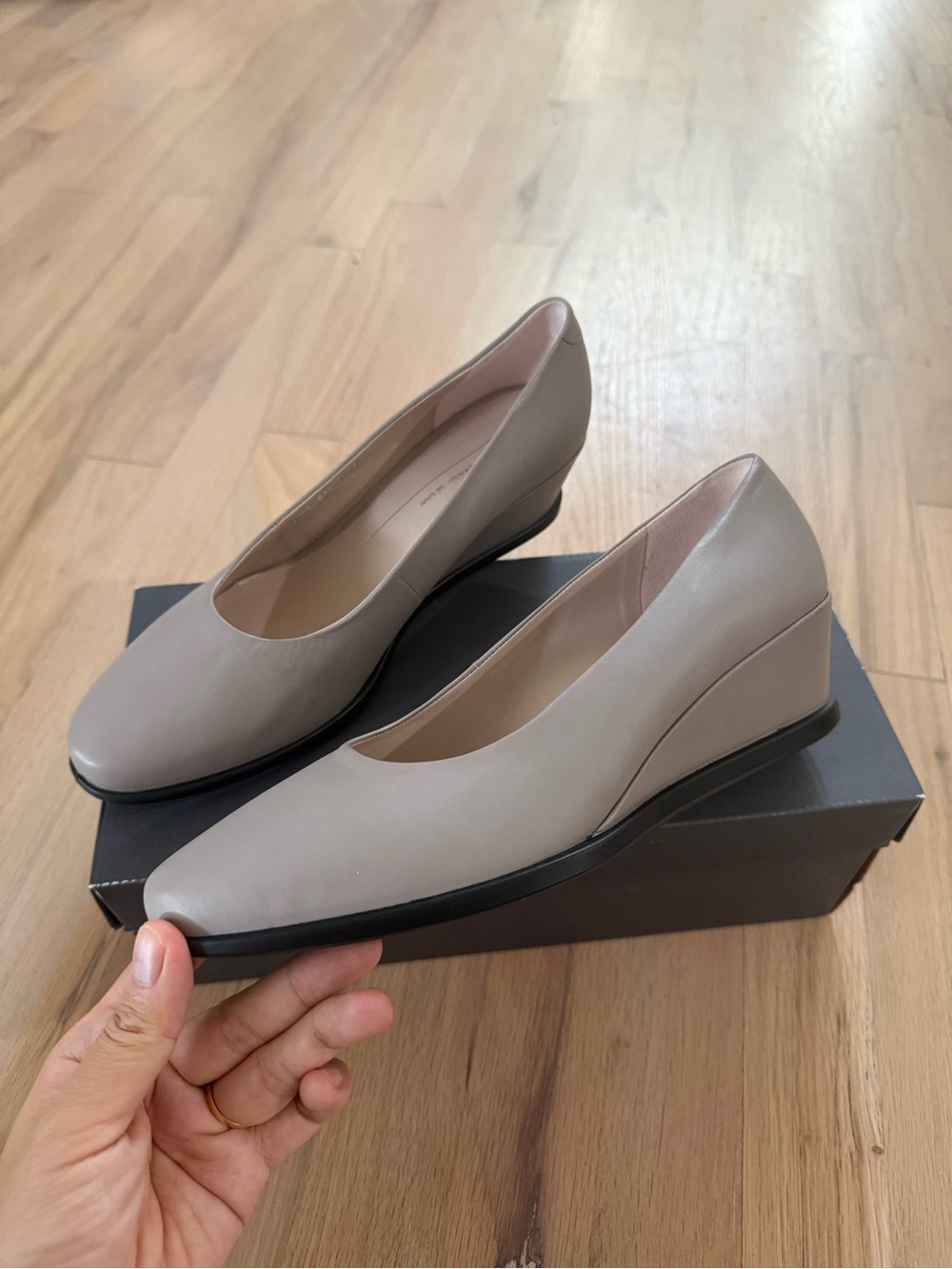 Ecco Women's Low Wedge Pumps in Taupe